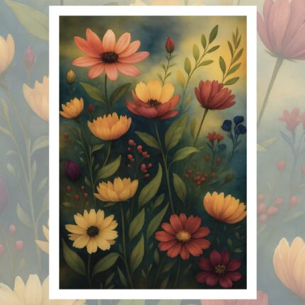 Blooming Realms – Hochwertiges Wildblumen-Artwork für kreative Projekte