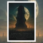 Datenmonolith – Futuristische Megastruktur unter Vollmond