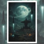 Interplanetarer Außenposten unter Ionenschimmer – Hochauflösendes Sci-Fi Artwork für Print & Storytelling