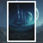 Schwebende Zukunftsstadt über zerklüfteten Felsen – Sci-Fi Artwork für Visionäre