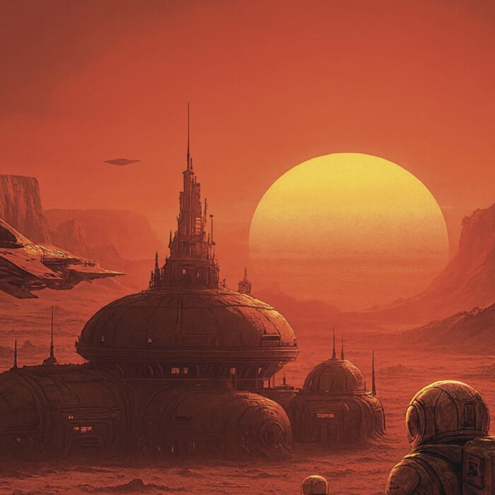 Sci-Fi Artwork mit Kolonie & Terraforming-Mission