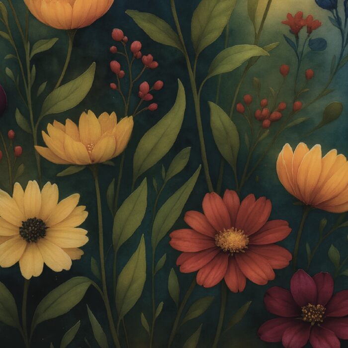 Wildblumenposter - Feinste Details in Blättern, Blüten und Lichtspiel für maximale Ausdruckskraft